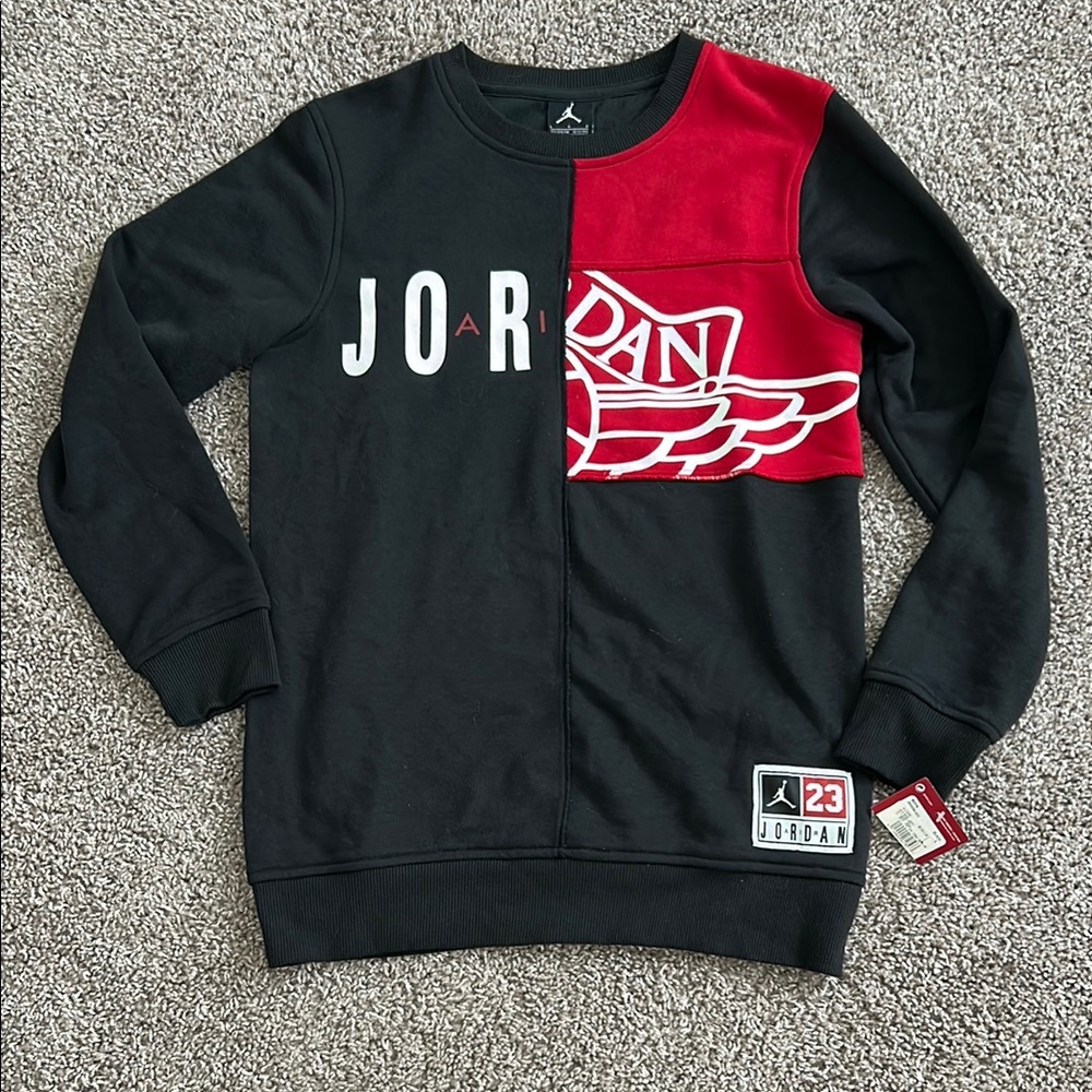 Jordan Black and Red Logo Sweatshirt